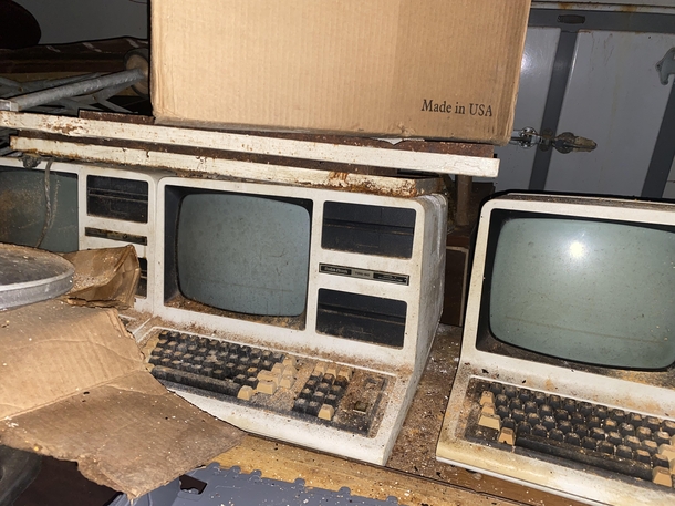 Some old computers in an abandoned store in North Carolina USA