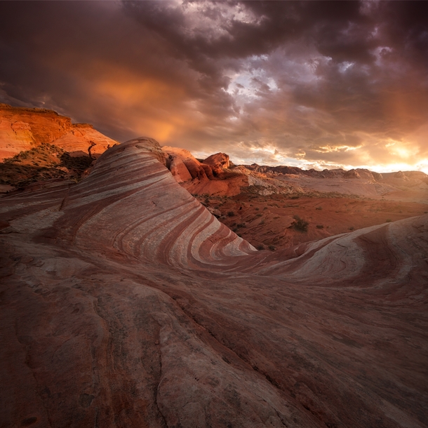 Some people go to Las Vegas for well Vegas haha I went for desert storms mixed with epic sunset light and the Fire Wave rock formation at Valley of Fire State Park Nevada by blazing_heavens 