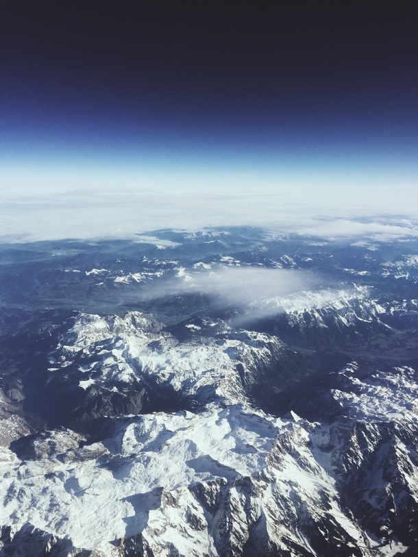 Somewhere above the Alps on my way to Cyprus 