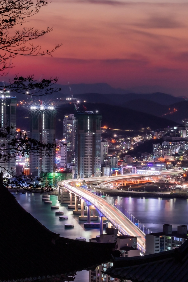 South Busan harbor bridge Busan South Korea 