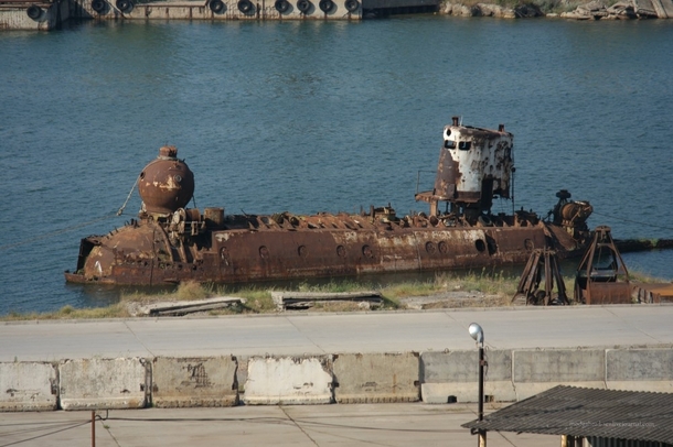 Soviet-era research submersible BENTHOS- abandoned and stripped for metal 