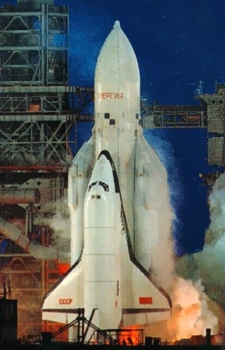 Soviet Russian Buran shuttle on its first and only launch  November  