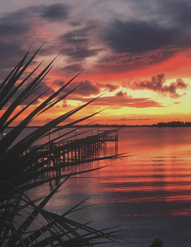 Spectacular sunrise at a local marina Micco FL  OC