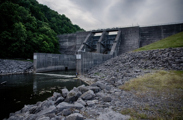 Spillway at Tennessee Valley Authority Normandy Dam Duck River Tennessee 