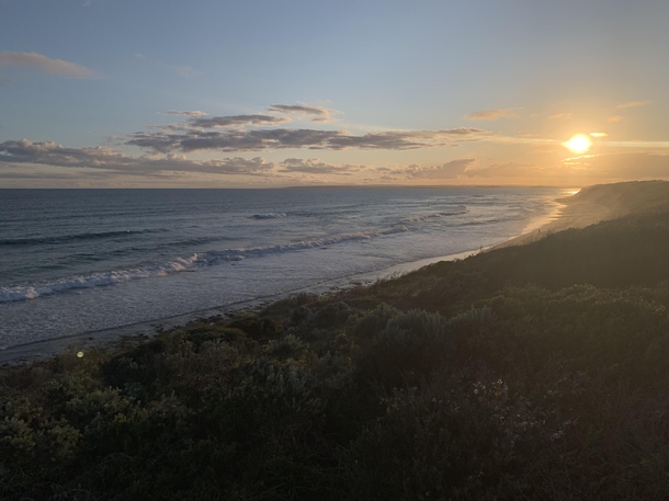 Spring sunset at th Beach Victoria Australia 
