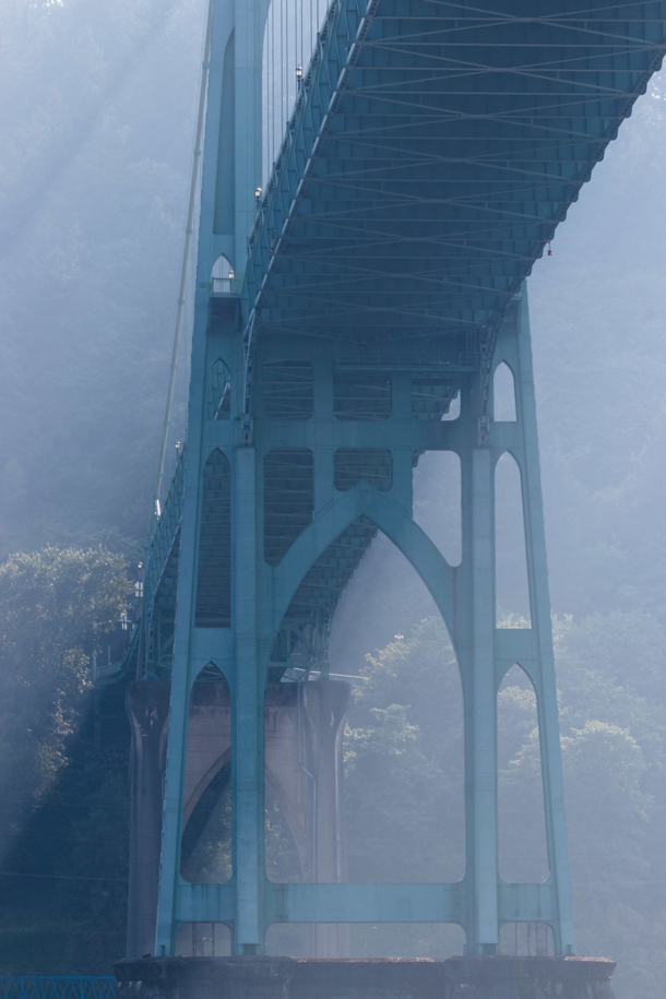 St Johns Bridge across the Willamette River in Portland USA