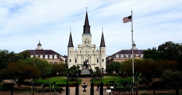 St Louis Cathedral in New Orleans taken during the quarantine while walking my dog I may never be able to get a tourist free shot again