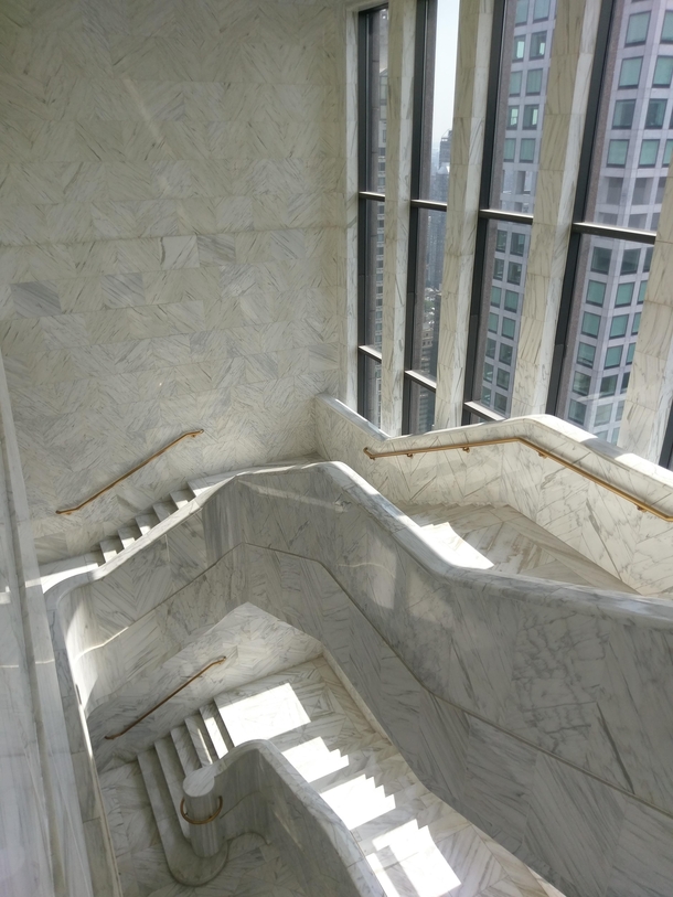 Staircase at ATampT Building - Philip Johnson