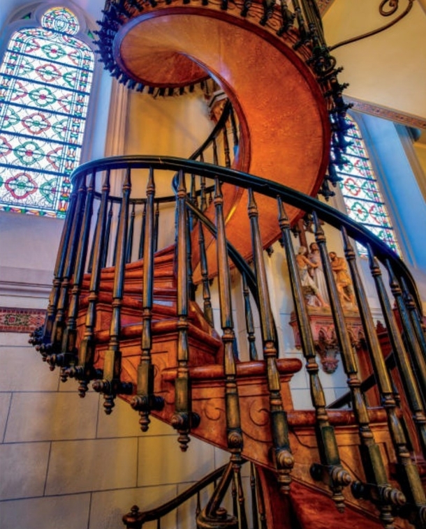 Staircase in the Loretto Chapel in Santa Fe New Mexico Photo credit to Dennis Frates