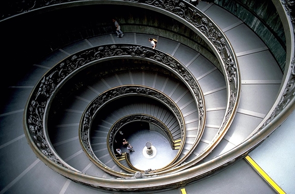 Staircase in the Vatican Museum x