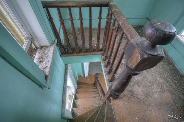 Staircase Inside the Tower of the Abandoned Addams Family House 