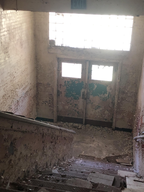 Stairway of an Abandoned School in West Atlanta