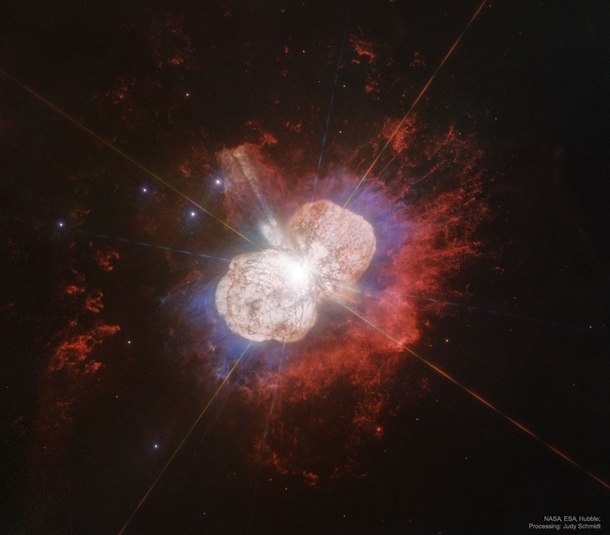 Star Eta Carinae the only star currently thought to emmit natural laser light is  times more massive than our Sun and located in the keyhole nebula Credit NASAESAHubble