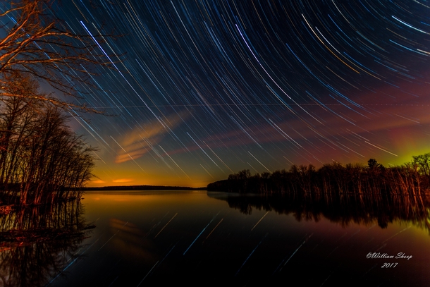 Star trails and northern lights in Upstate New York 
