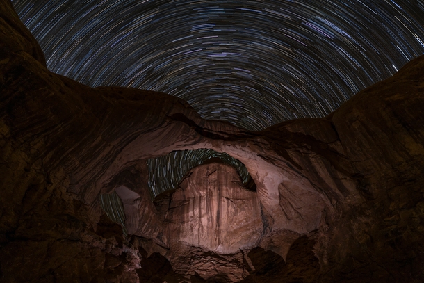Star Trails Double Arch Arches NP Utah 
