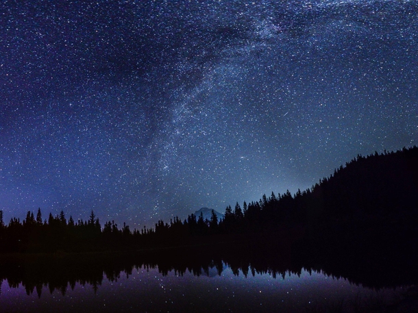 Star watching from Mirror Lake Mt Hood Oregon last night 