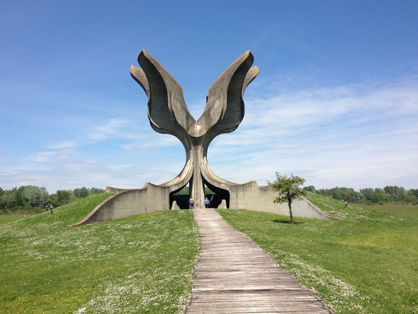 Stone Flower by Bogdan Bogdanovi in Jasenovac Croatia 