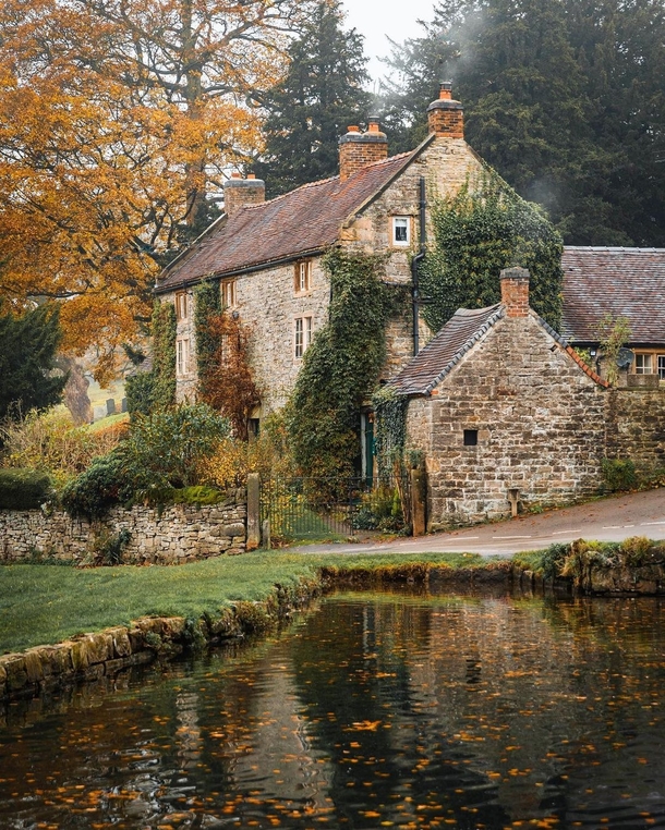Stone house in the small village of Tissington Derbyshire England