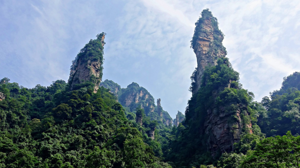 Stone towers in Zhangjiajie National Forest Park China 