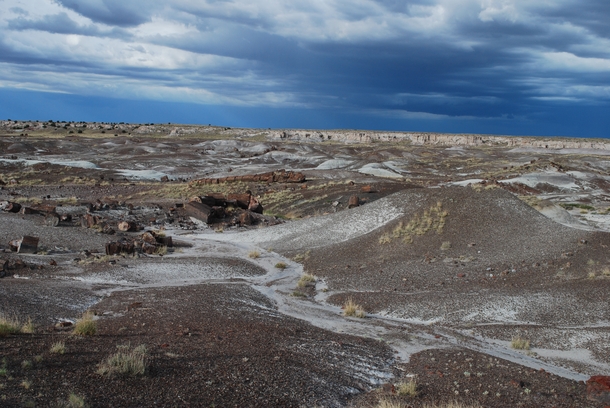 Storm brewing over the badlands Petrified Forest National Park 