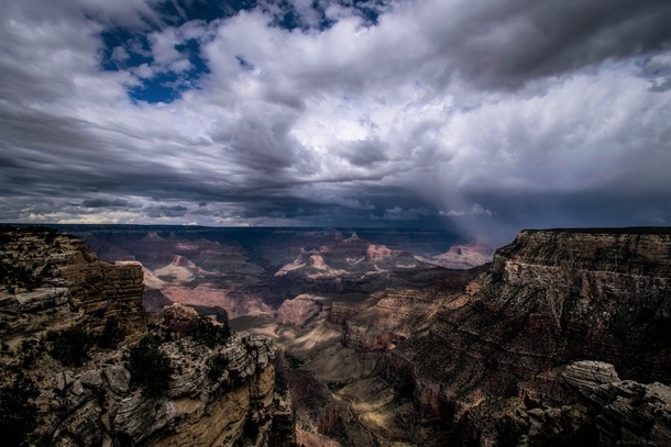 Storms moving across the Grand Canyon 