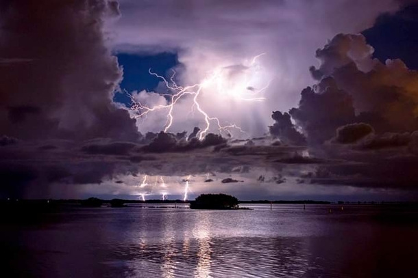 Stormy nights over the Gulf of Mexico from Pine Island Florida OC