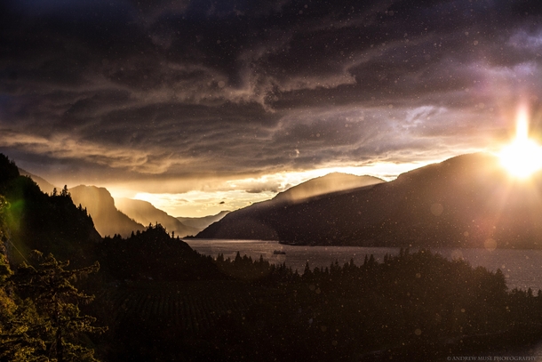 Stormy Sunset in the Columbia River Gorge 