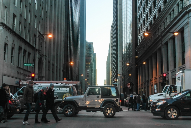 Street level view of Chicago Illinois 