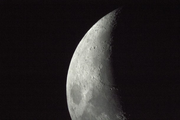 Stuck my camera into a telescope lens and took this photo of the moon 