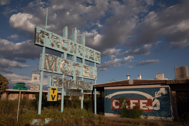 Stumbled on this beauty while driving Route  - Frontier Motel and Cafe