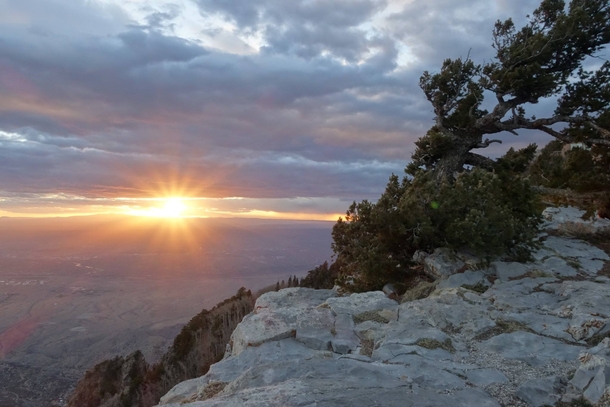 Stunning sunset from Sandia Crest New Mexico  feet above sea level 