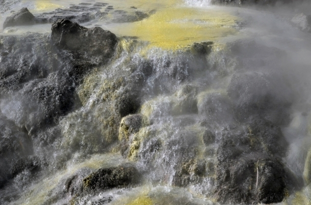 Sulfur geothermal springs of Rotorura New Zealand 