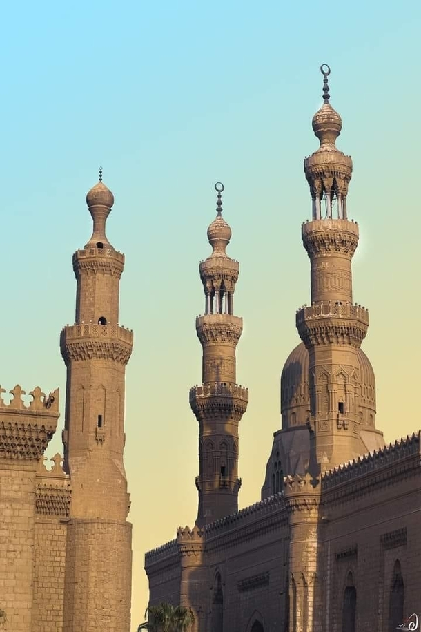 Sultan Hassan  left and Al Rifai  right mosques Cairo EGYPT