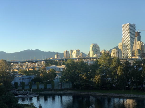 Sun setting in Vancouver BC