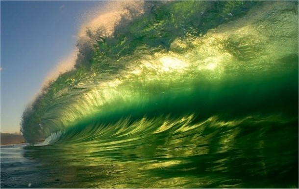 Sunlight through the surf 