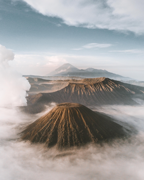 Sunrise above the clouds in the Tengger Massif of Bromo Tengger Semeru National Park East Java Indonesia 