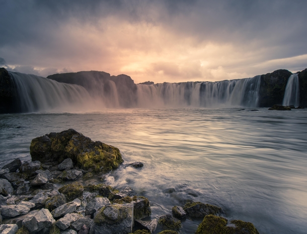 Sunrise at Godafoss aka Waterfalls of the Gods Iceland 