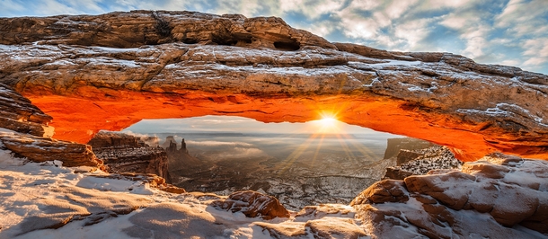 Sunrise At Mesa Arch in Canyonlands National Park Utah 