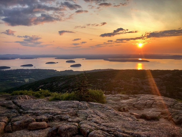 Sunrise from the top of Cadillac Mountain Acadia National Park ME 