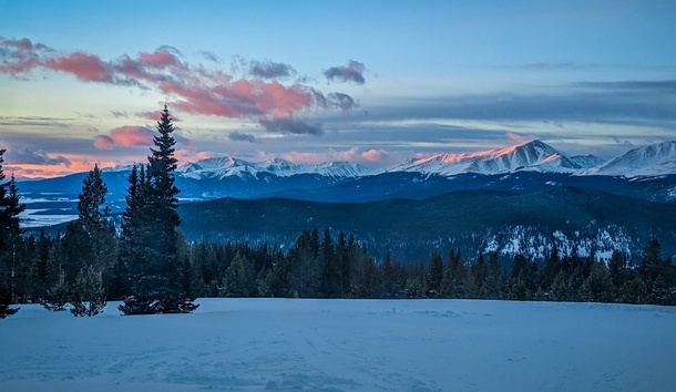 Sunrise from Uncle Buds hut within the th Mountain Division hut system this past week just outside of Leadville CO Taken with my Pixel XL 