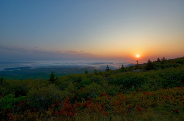 Sunrise in Acadia National Park Maine USA 