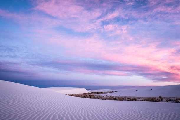 Sunrise in the backcountry of White Sands New Mexico 