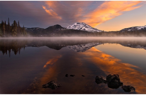 Sunrise in Three Sisters Wilderness Oregon by Natalie Mikaels 