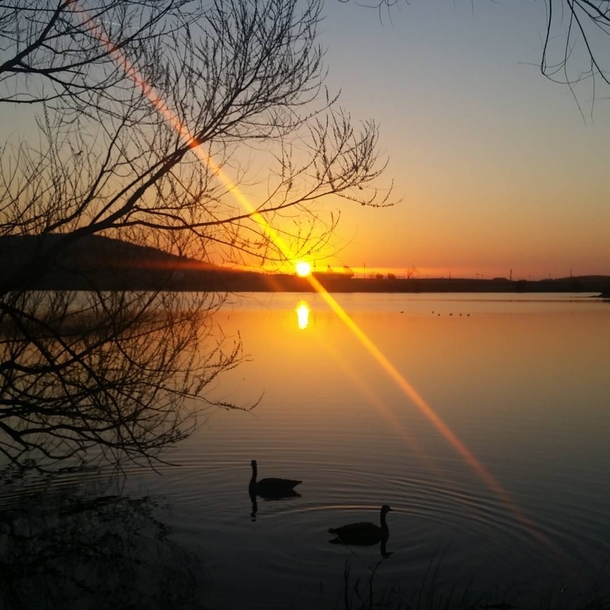 Sunrise over Lake Lectra Fort Sill Oklahoma 