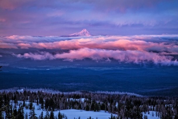 Sunrise Over Mt Hood - beautiful northern Oregon  photo by Andreas Leidenfrost