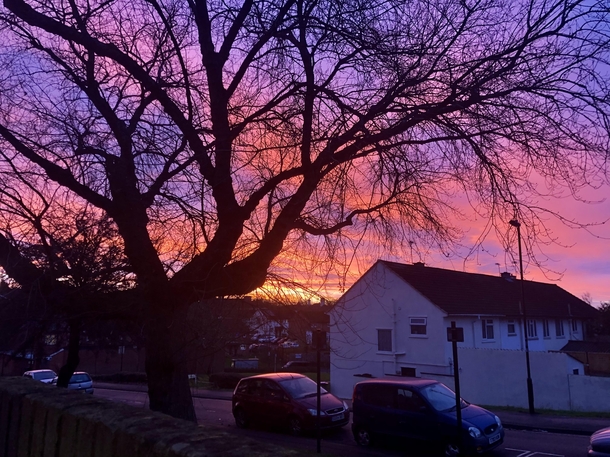 Sunrise over Southampton UK No editing
