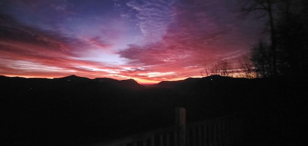 Sunrise over the mountains Hendersonville NC
