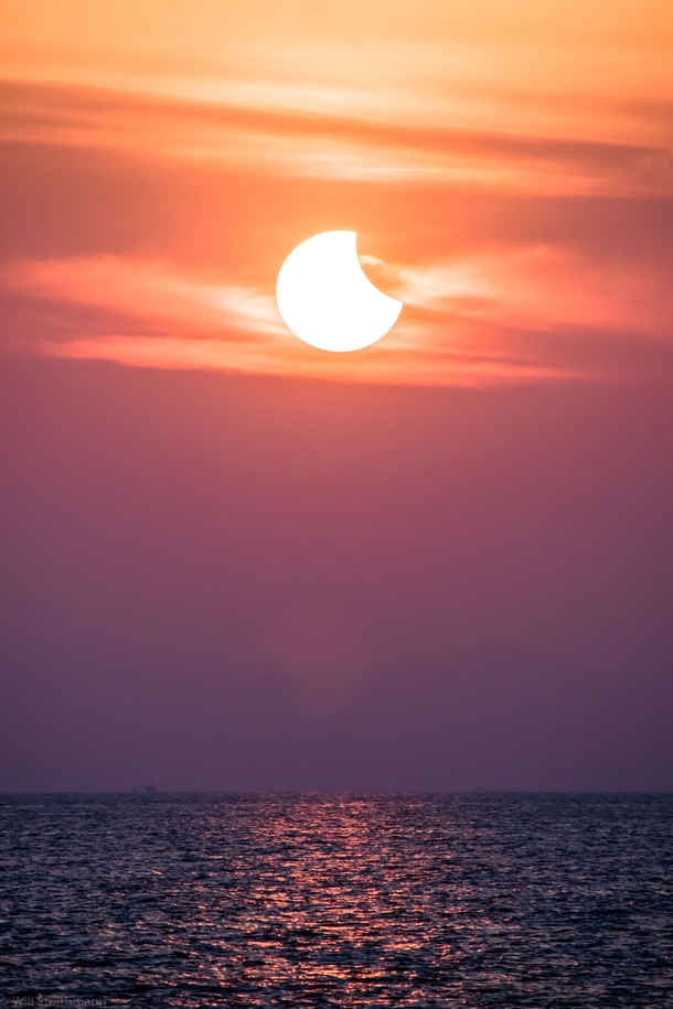 Sunrise Solar Eclipse over the Andaman Sea Myanmar 