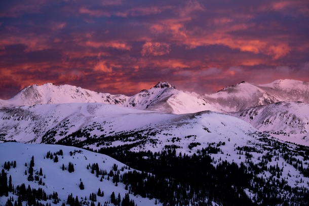 Sunrise taken from Loveland Pass in Colorado this past winter  OC