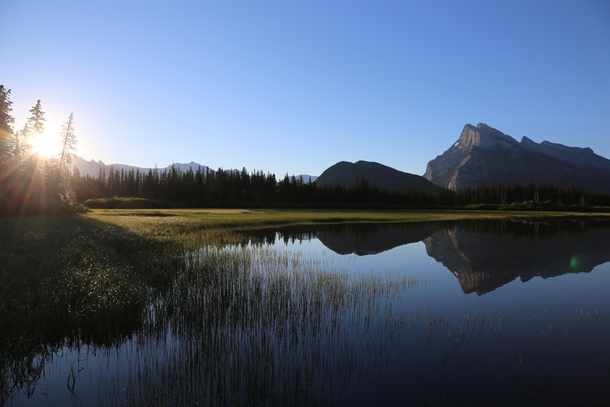 Sunrise view of Mt Rundle 